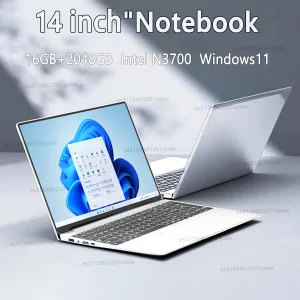 14.1"Ultra Slim Laptop Intel N3700 16GB RAM 2TB SSD Notebook Gamer 1920*1080 Display Office Study Computer PC Windows 11 Pro