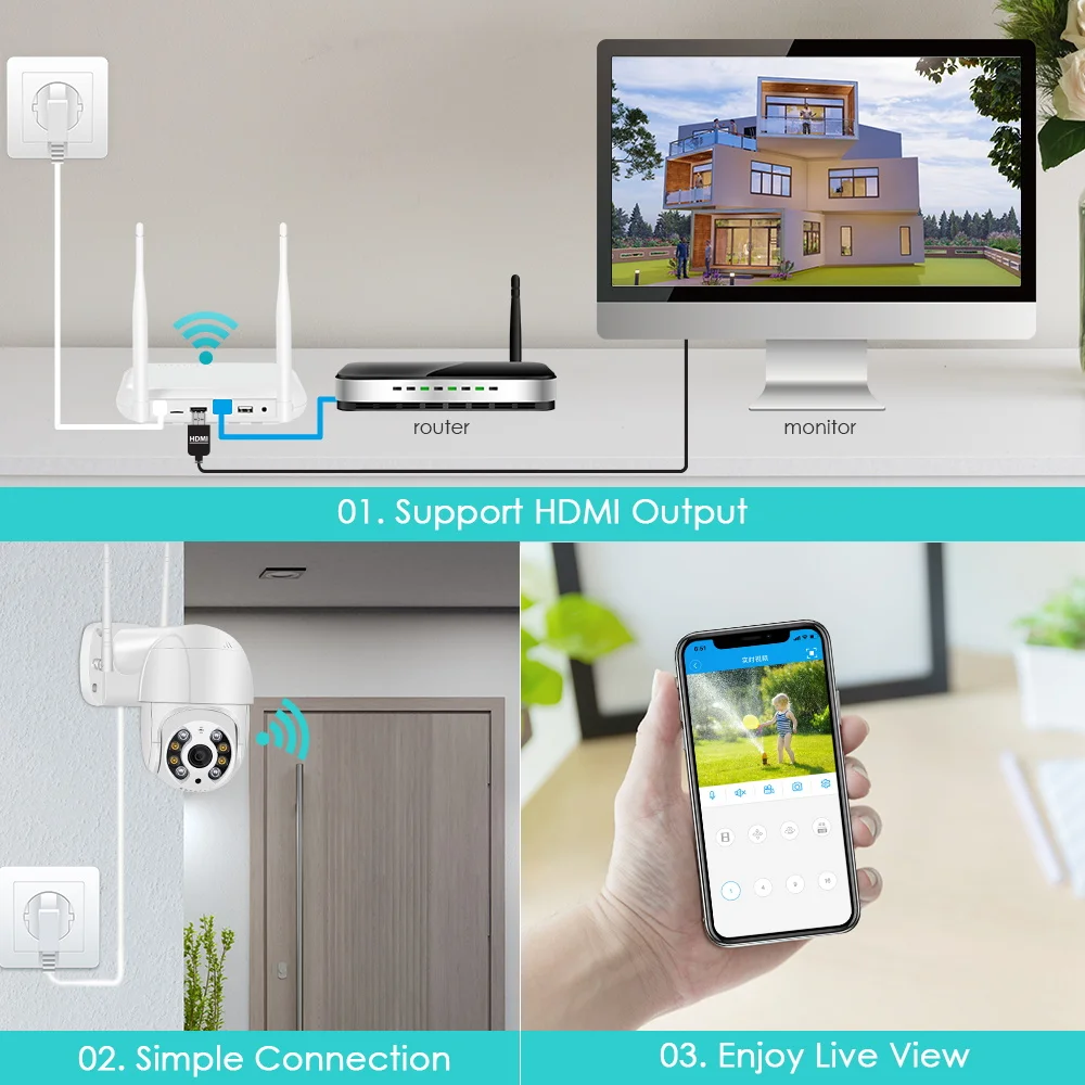 WiFi NVR 8CH 3MP/4CH 5MP H.265 Onvif Network Video Recorder for Wireless Security System Support Face Detection 2.5'' HDD XMEYE - Image 3