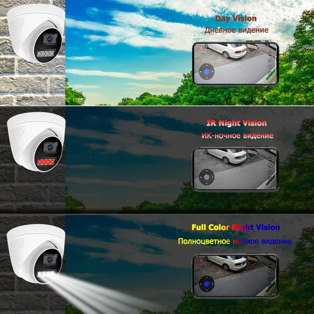 4K 8MP 5MP 4MP POE Surveillance Camera IP Onvif H.265 48V Audio Dome HD Color Night Vision CCTV Video Security Camera For NVR - Image 2
