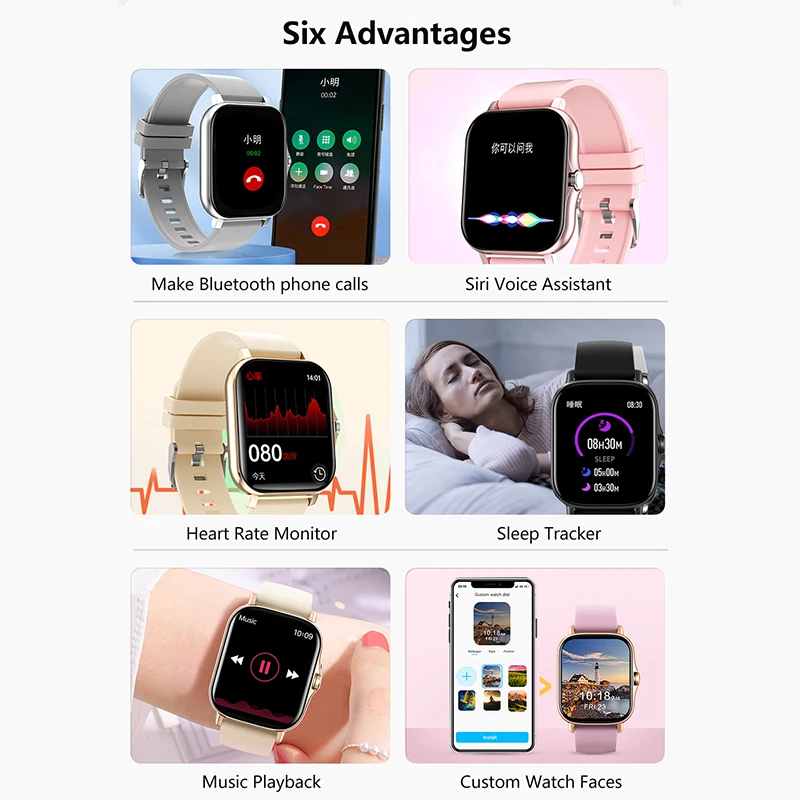 1.83'' Sports Smart Watch Fitness Clock Health Monitor Waterproof Smartwatch Wireless Call Watches for Men Women IOS Xiaomi 2024 - Image 2