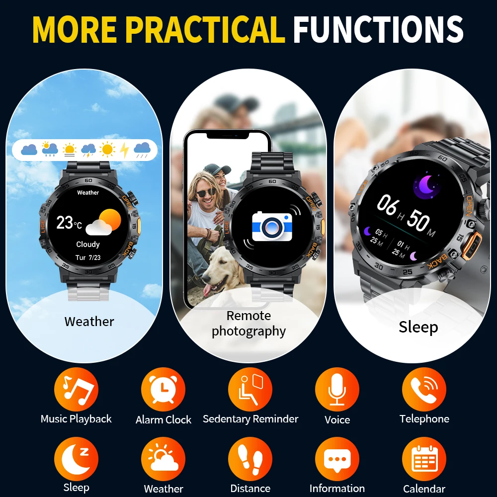 LIGE 2024 Smart Watch Men 360*360 AMOLED HD Screen Waterproof Sport Fitness Watches Flashlight New Men Smartwatch For Andrio IOS - Image 6
