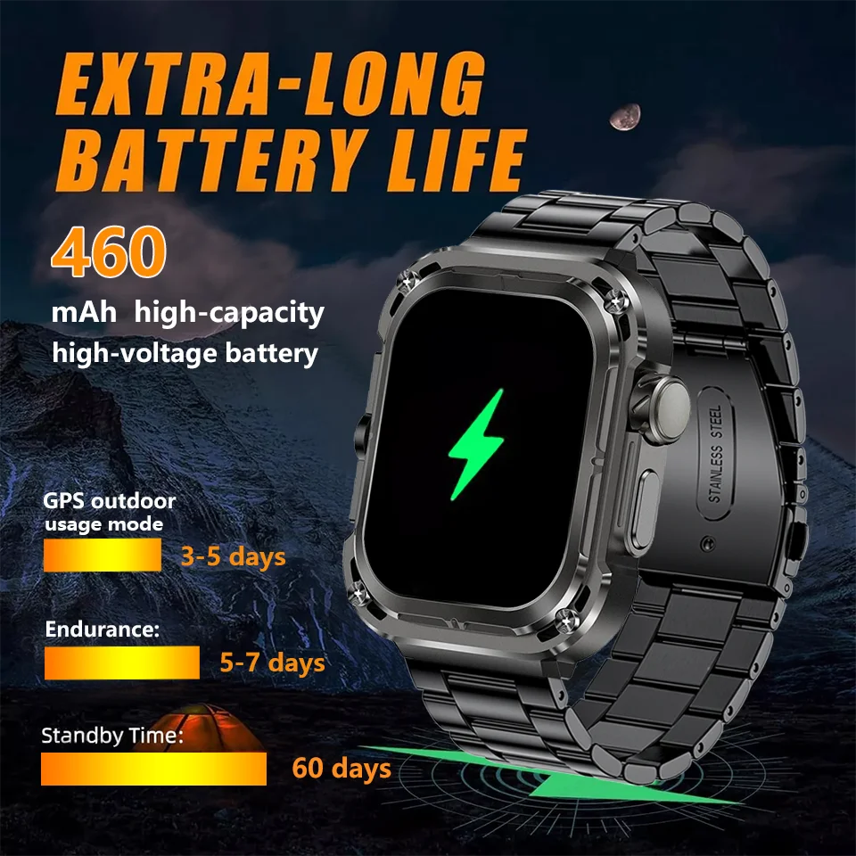 2024 New 2.1" Ultra HD NFC Bluetooth Call Smart Watch Men Compass GPS Track 460mAH Battery Waterproof Watches For Huawei Xiaomi - Image 4