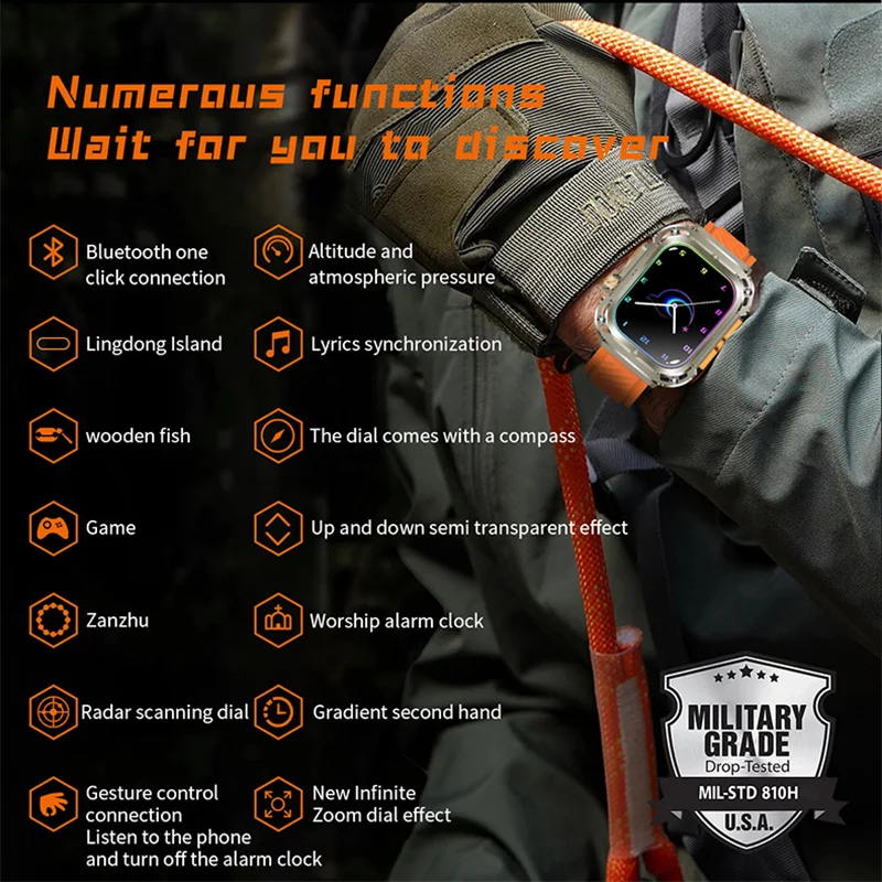2024 New 2.1" Ultra HD NFC Bluetooth Call Smart Watch Men Compass GPS Track 460mAH Battery Waterproof Watches For Huawei Xiaomi - Image 3