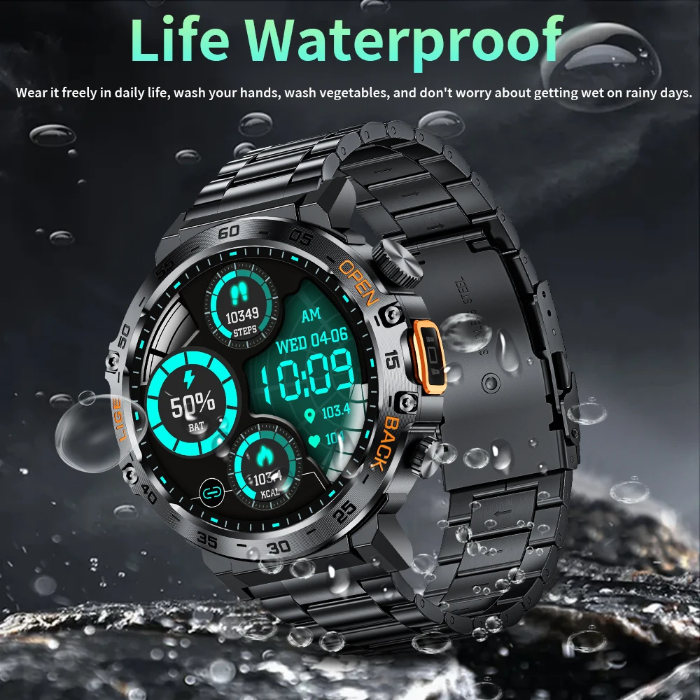 LIGE 2024 Smart Watch Men 360*360 AMOLED HD Screen Waterproof Sport Fitness Watches Flashlight New Men Smartwatch For Andrio IOS - Image 5