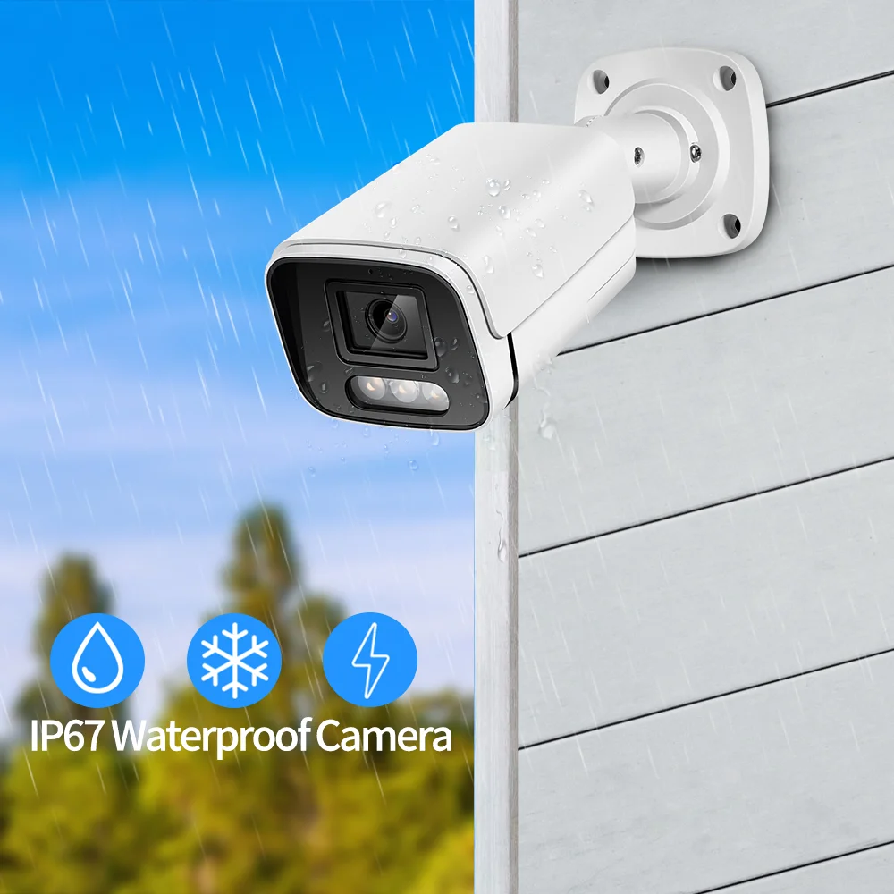 New 4K 8MP IP Camera Audio Outdoor POE H.265 Onvif Metal Bullet CCTV Home 4MP Color Night Vision Security Camera - Image 2