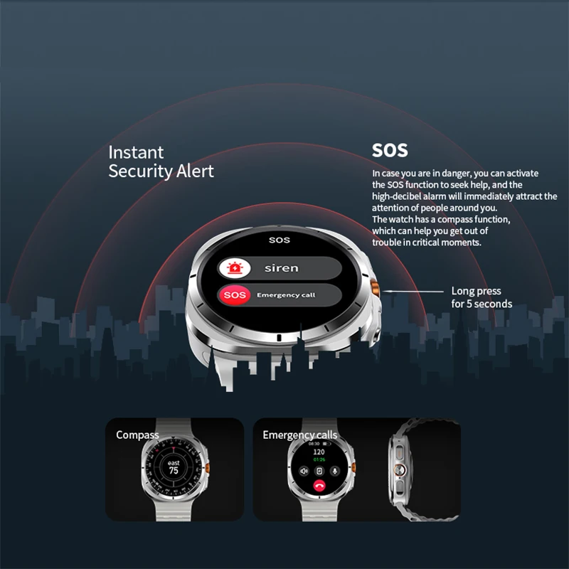 New Galaxy Watch 7 Ultra GPS Tracking Smart Watch Men Amoled Screen Heart Rate Bluetooth Call NFC Sports Smart Watch For Samsung - Image 4