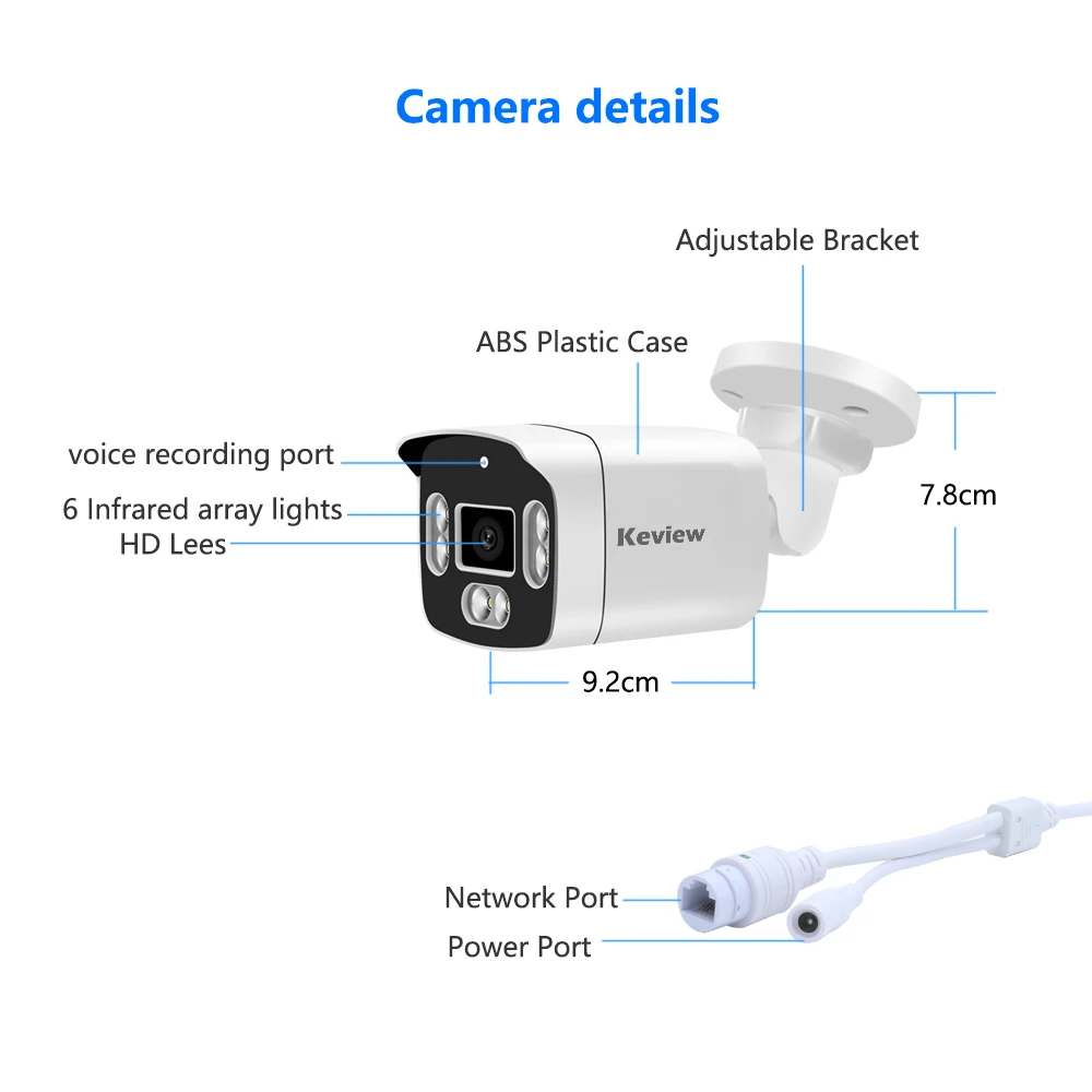 POE 8MP 4K 5MP 4MP IP Camera POE Outdoor Waterproof H.265 Security Surveillance Bullet CCTV Camera Motion Detection Camera - Image 3