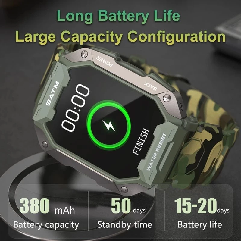 GPS Military Smart Watch Men Bluetooth Full Touch Screen 5ATM Waterproof Watches Sports Fitness Smartwatch For Android IOS Watch - Image 6