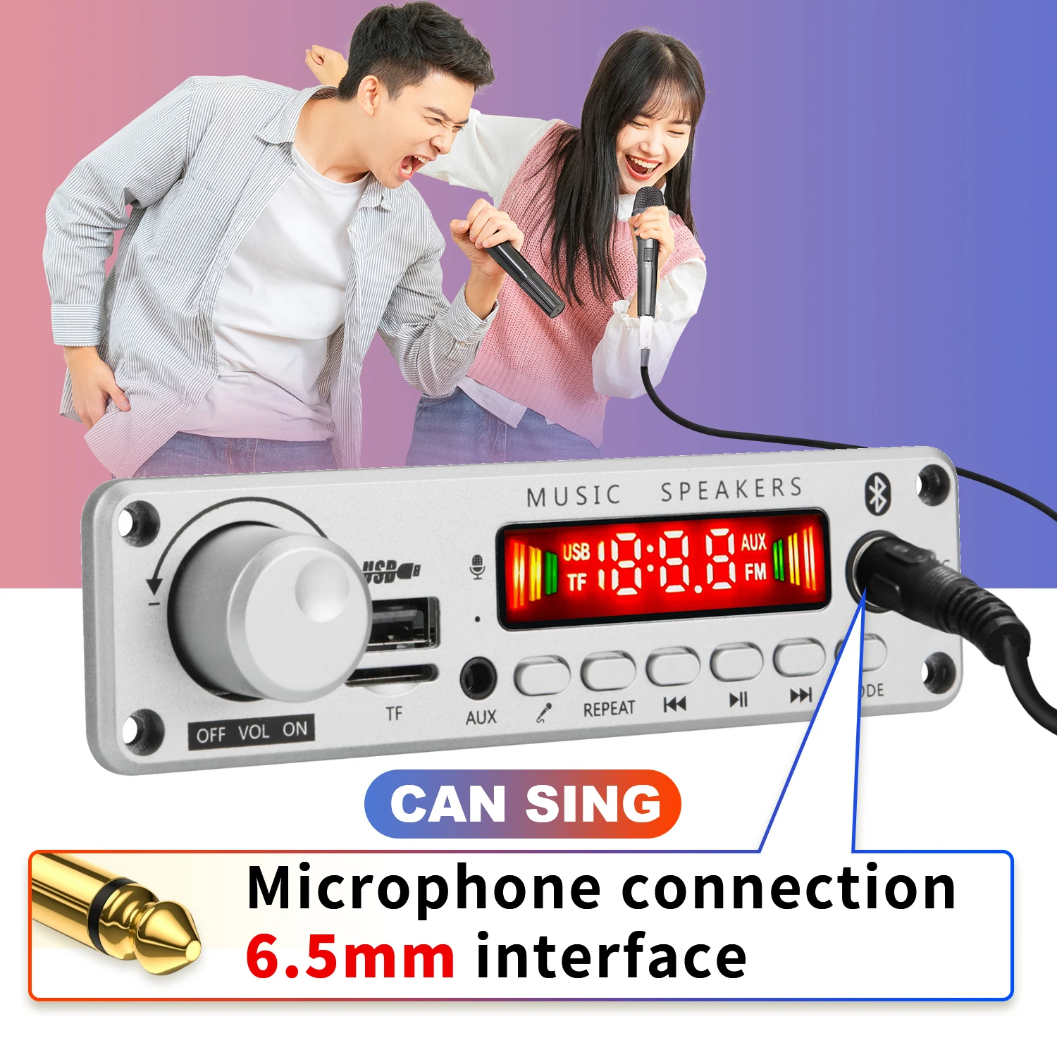 NEW 200W Amplifier Bluetooth DIY MP3 WAV Decoder Board DC 12V 100W Wireless Car USB MP3 Player TF Card Slot USB FM with Mic - Image 3
