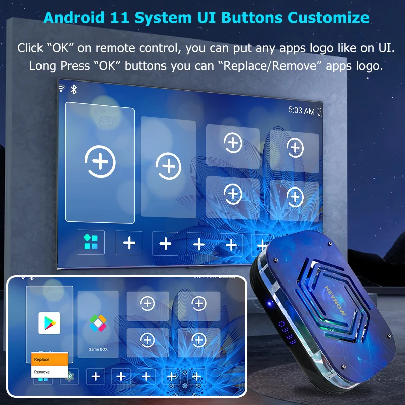 HEYNOW Android 11 TV BOX Amlogic S905X4 4K/8K 2.4G/5G WiFi Smart TV BOX 4GB 32GB Media Player Built-in Cooling Fan Set Top Box - Image 4
