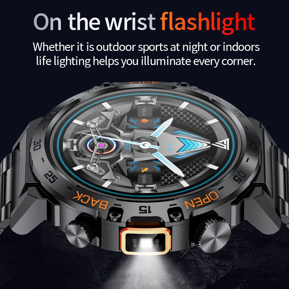LIGE 2024 Smart Watch Men 360*360 AMOLED HD Screen Waterproof Sport Fitness Watches Flashlight New Men Smartwatch For Andrio IOS - Image 3