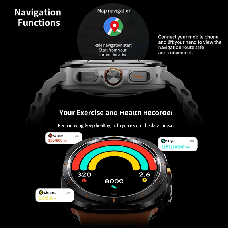 New Galaxy Watch 7 Ultra GPS Tracking Smart Watch Men Amoled Screen Heart Rate Bluetooth Call NFC Sports Smart Watch For Samsung - Image 3